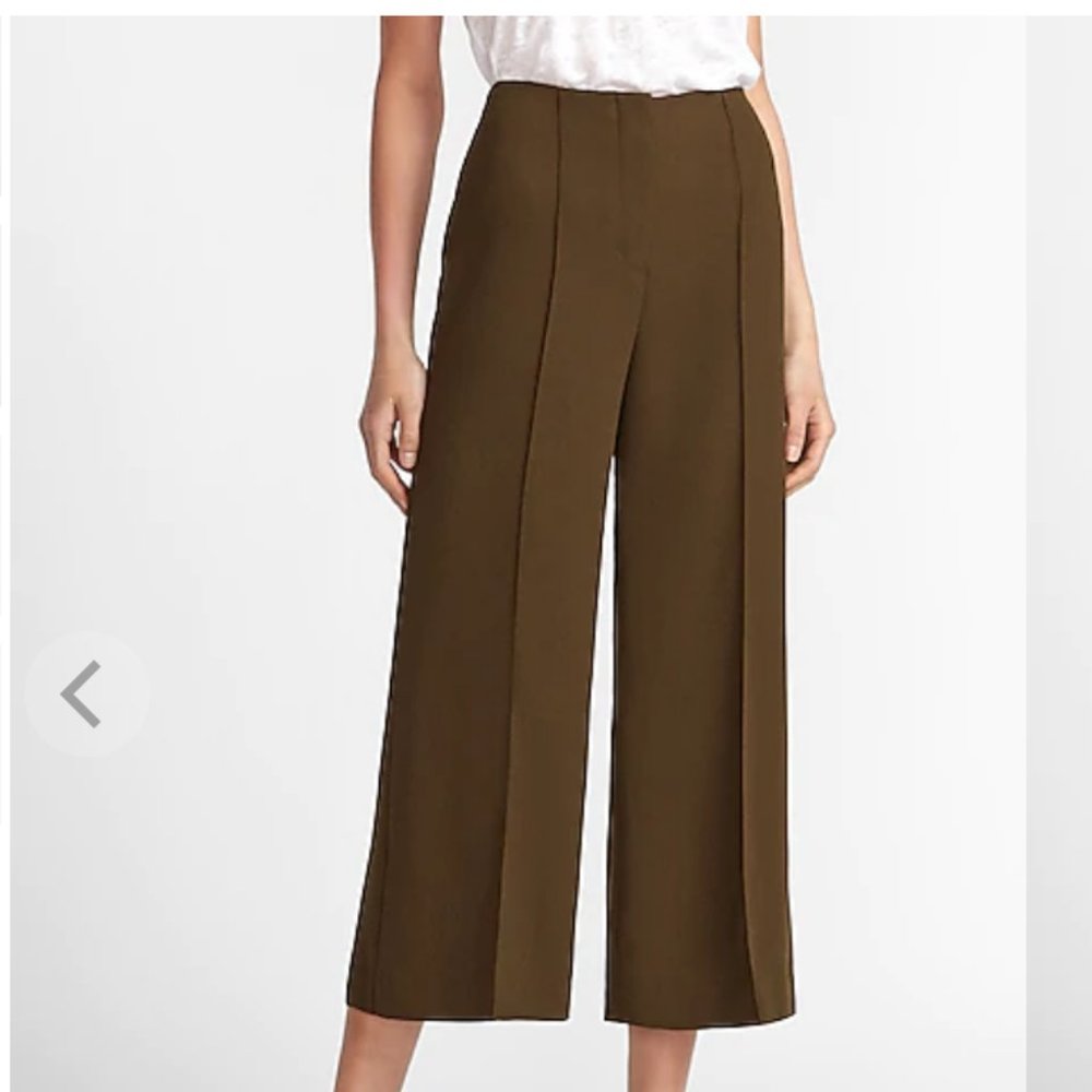 Express Olive Green Cropped Pants